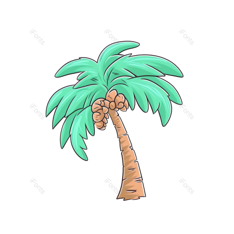 卡通图片,树木元素,夏天PNG,海洋免抠素材